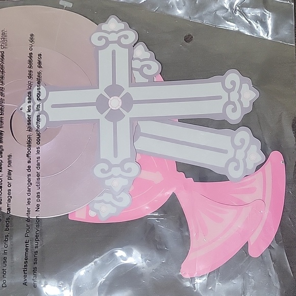 ✨️New Christening Baptism Religious Church Event 5 Pk Hanging Swirl Decorations - Picture 9 of 10
